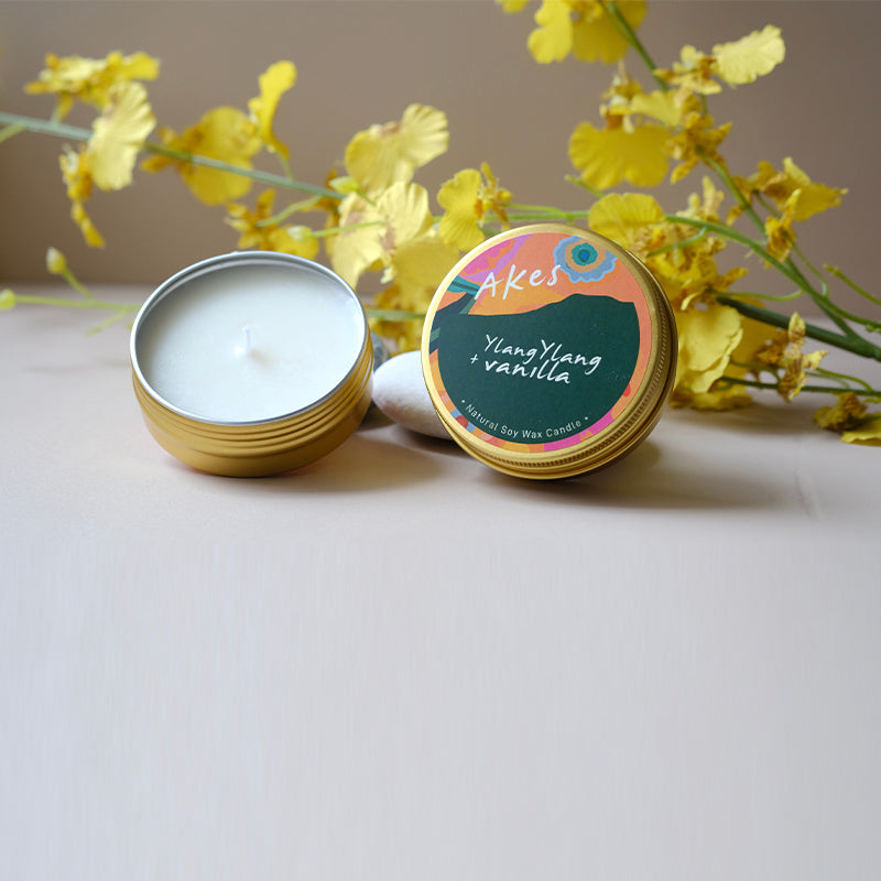 Scented Tin Candle - Ylang ylang + Vanilla Soy Candle